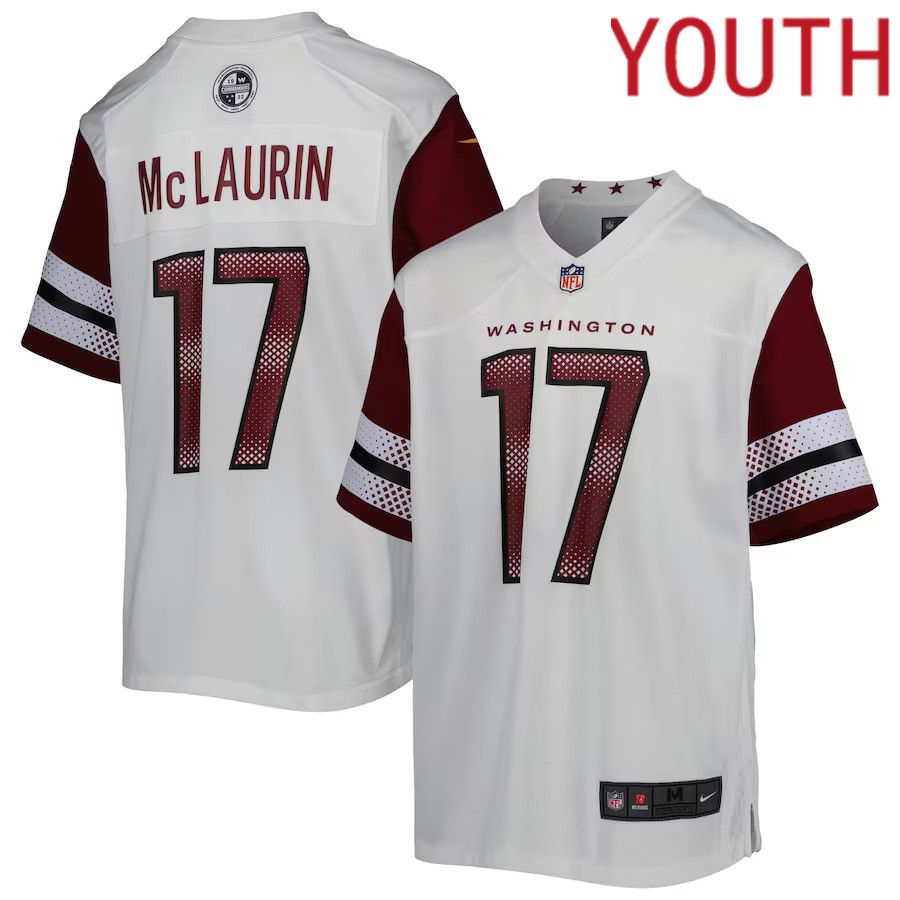 Youth Washington Commanders #17 Terry McLaurin Nike White Game NFL Jersey